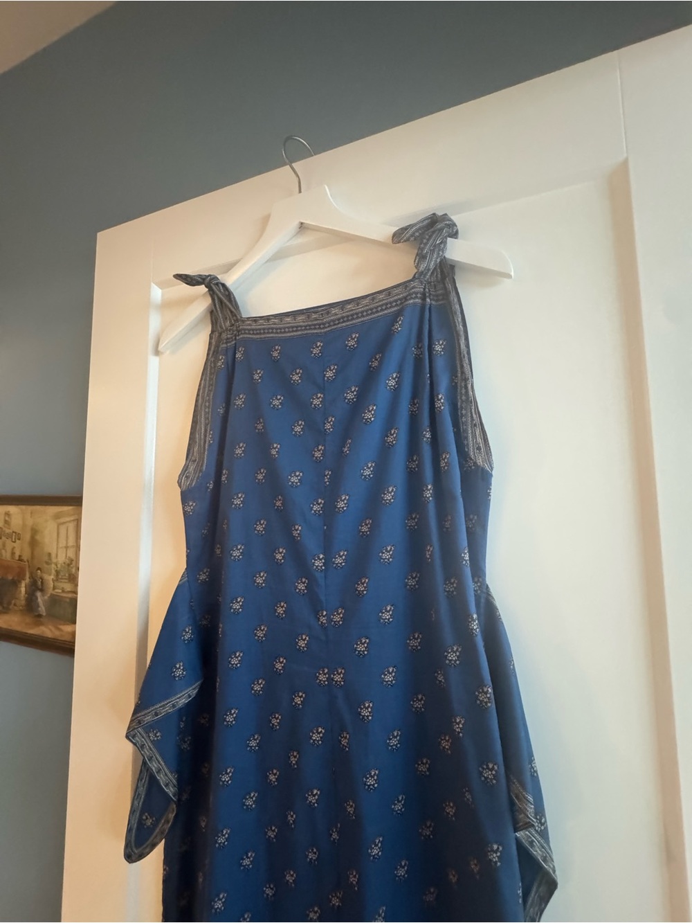 New w/o tags: Doen “Amorette” dress - Blue Floral Maxi Dress with Tie Straps - Picture 4 of 5
